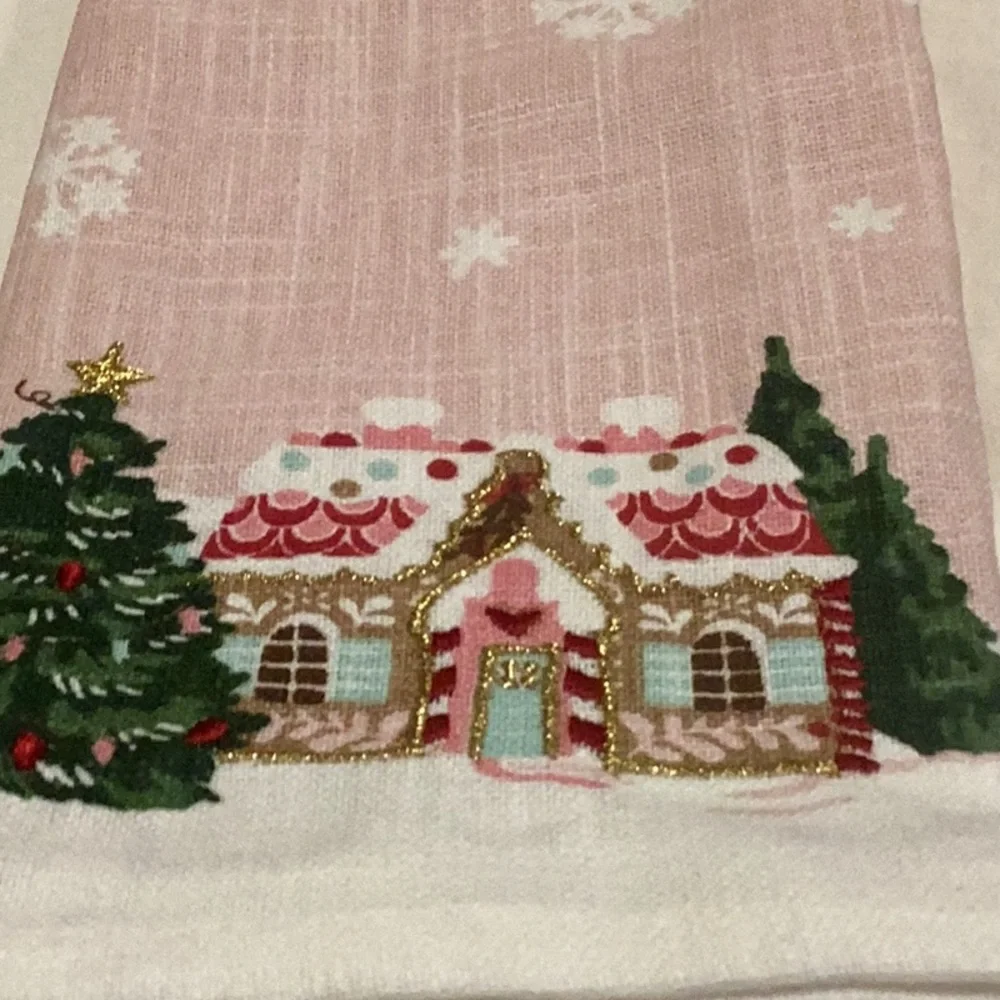 Pink Gingerbread Kitchen Towels - set of 3
